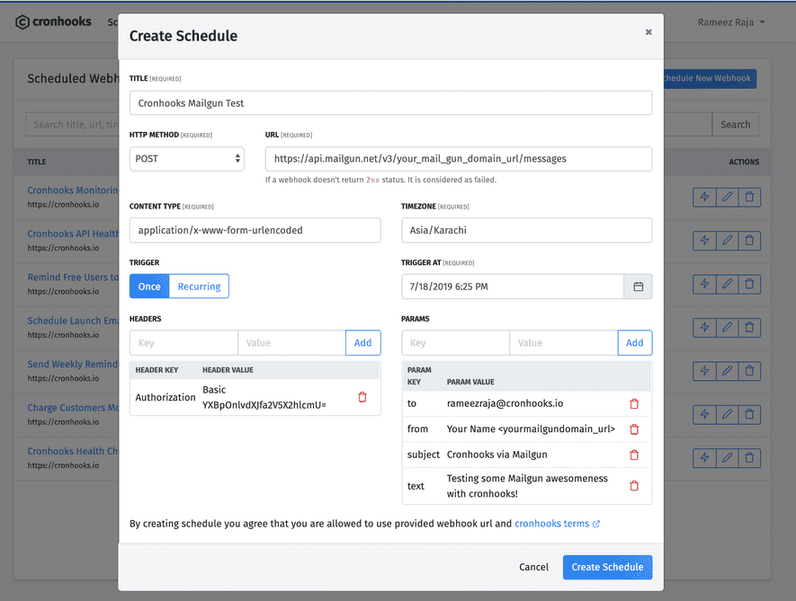 Mailgun Demo Schedule