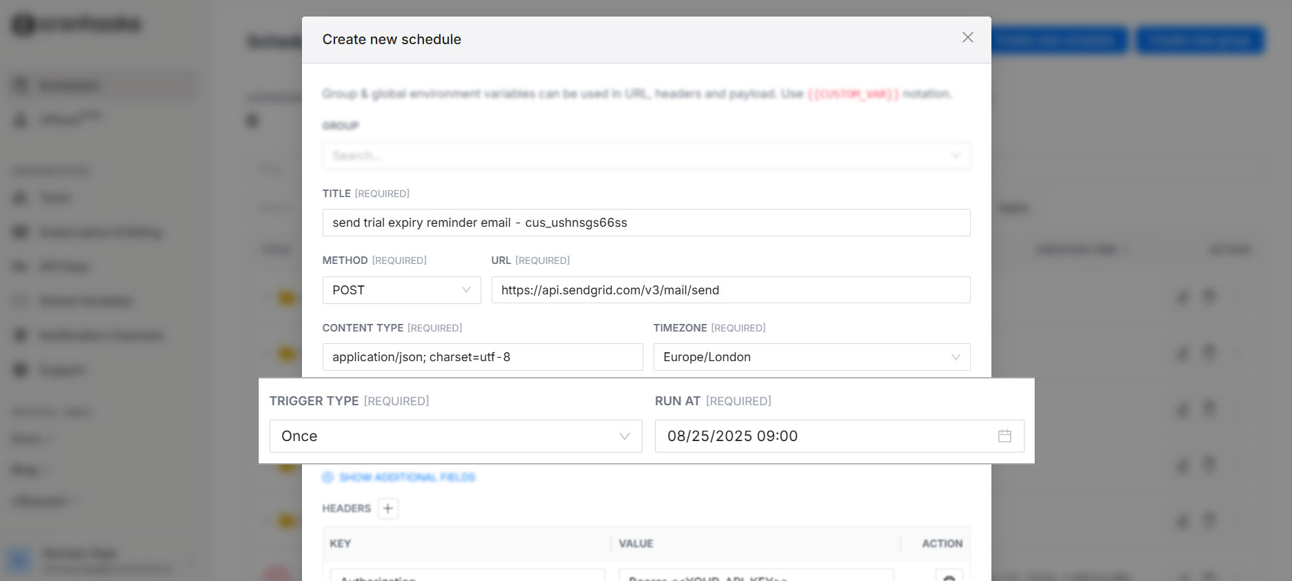 Cronhooks ad-hoc scheduling